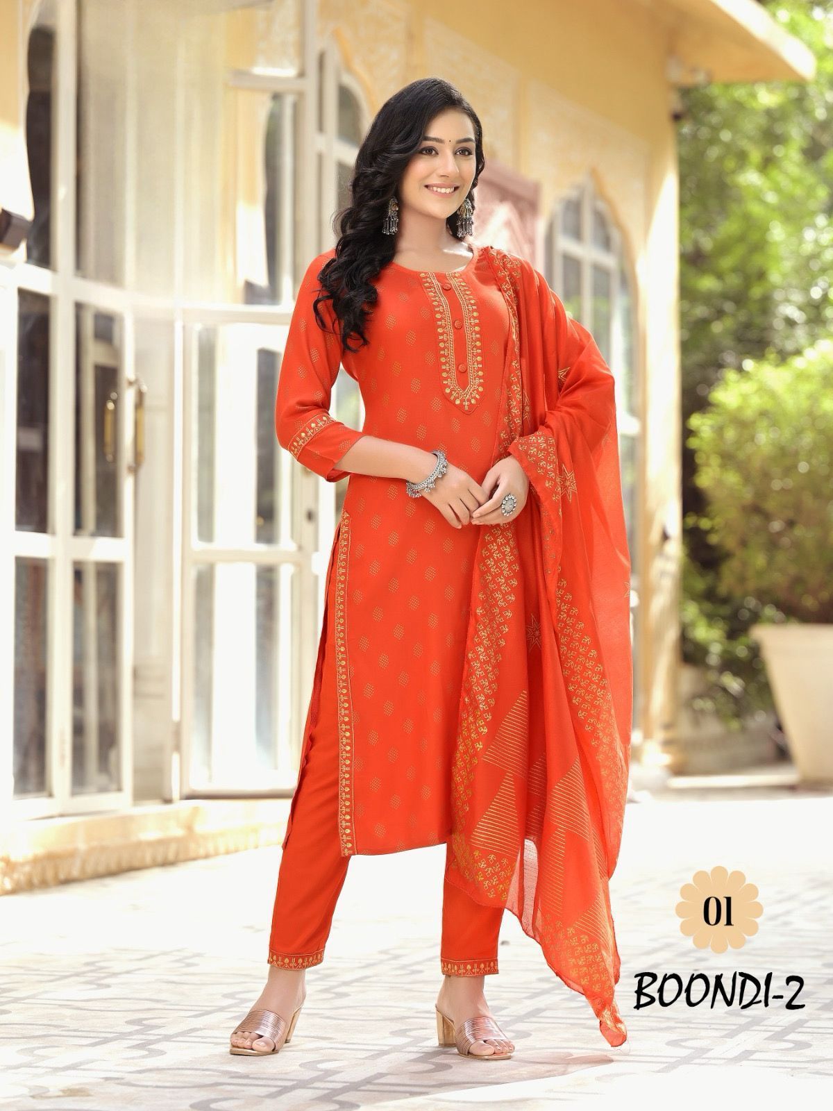 Boondi 2 By Kiya Rayon Printed Kurti With Bottom Dupatta Catalog